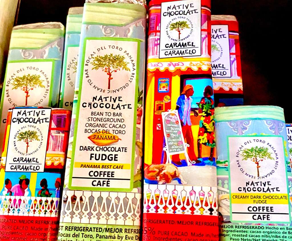 Local artisan chocolate bars made with Bocas del Toro cacao